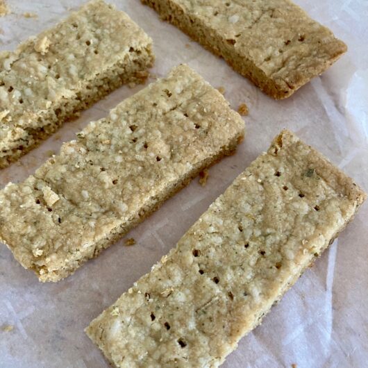Lemon verbena and toasted rice shortbread Lemon verbena and toasted rice shortbread