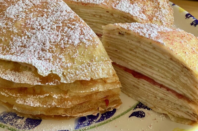 strawberry mille crepe cake
