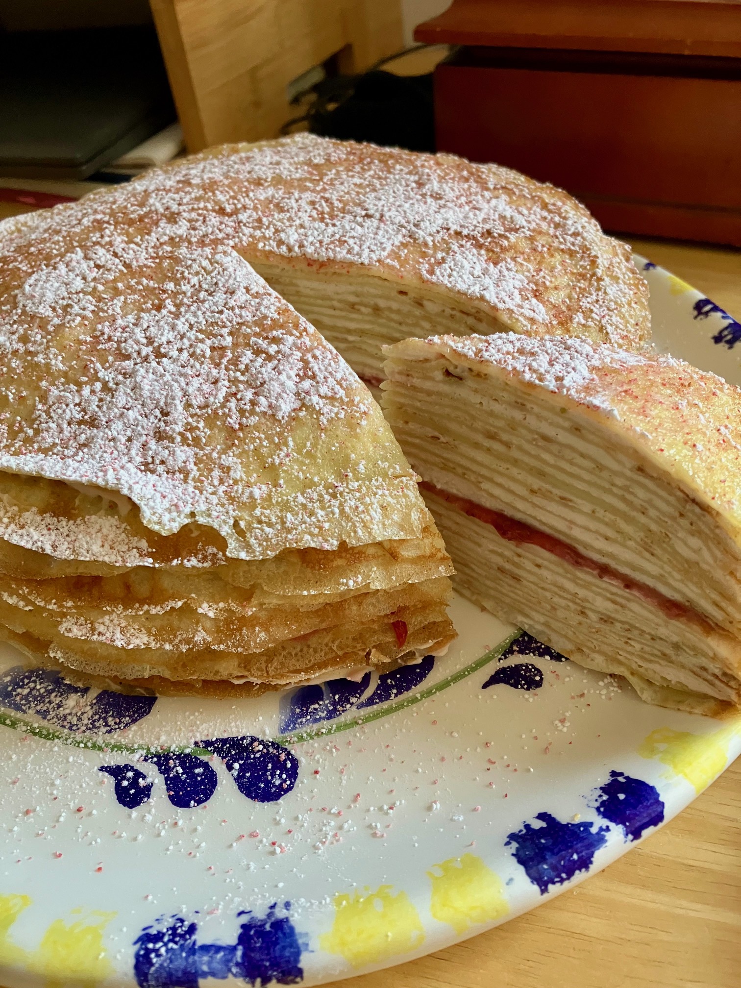 strawberry mille crepe cake