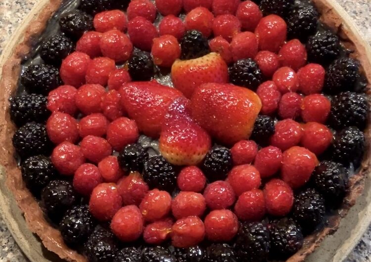 Black sesame berry tart black sesame tart with berries